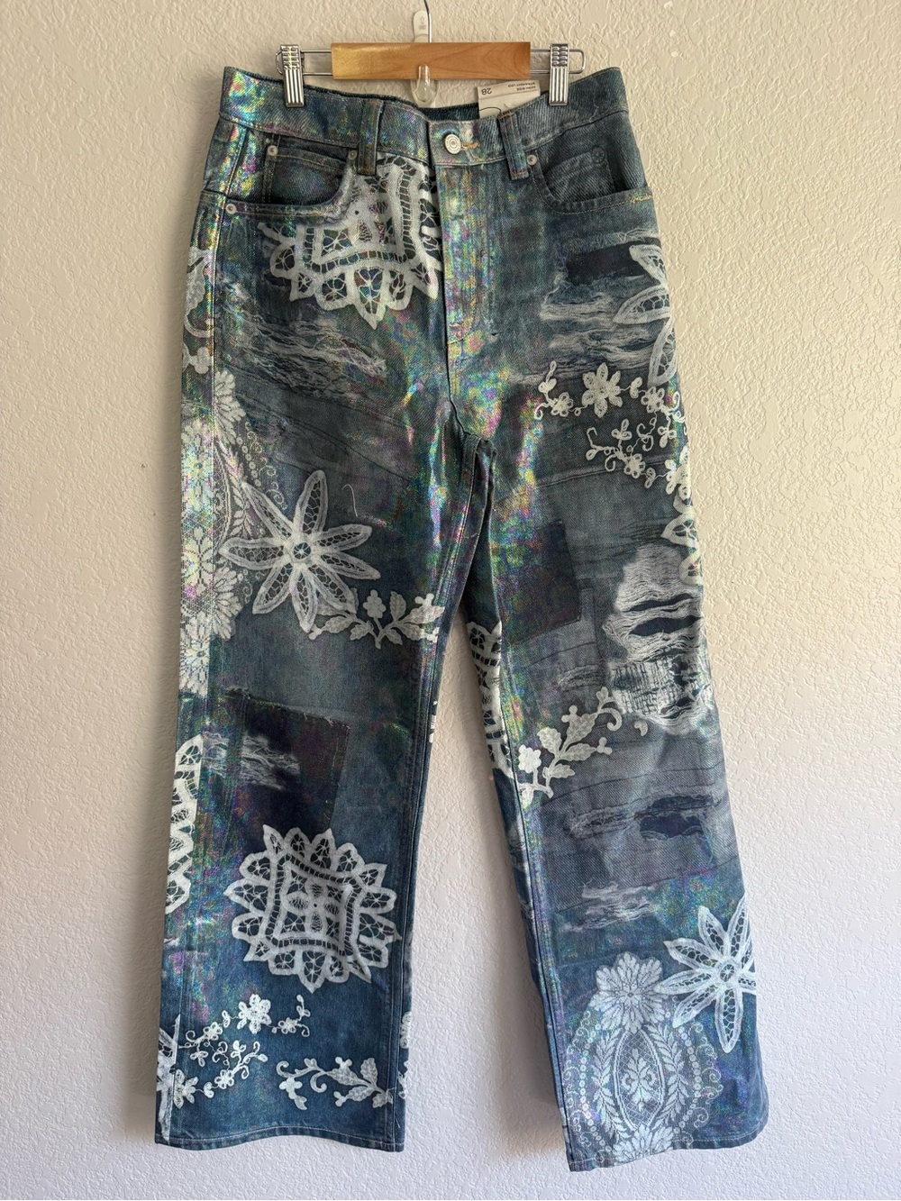 Free People We The Free Tinsley Printed High-Rise Illusions Jeans